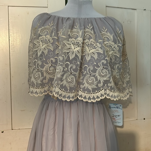 🔥RARE!🔥NOSWT Aventura Carrie Couture Lace & Chiffon Party Wedding Dress 60-70s - Picture 2 of 8